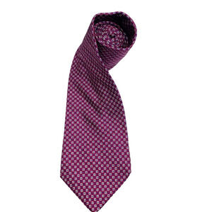 Brooks Brothers Makers Pink with Square Print Zig Zag Textured All Silk Neck Tie